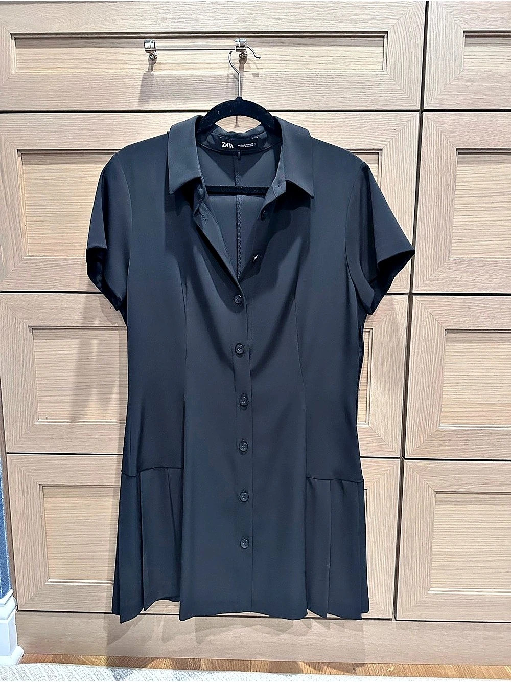 Zara Short Sleeve Button Front Midi Dress Size XL